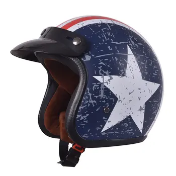 Одобренный DOT Ретро Мотоциклетный Шлем с открытым лицом 3/4 для Мотокросса, Винтажный casco Cafe Racer, Мужской Женский Шлем Capacete